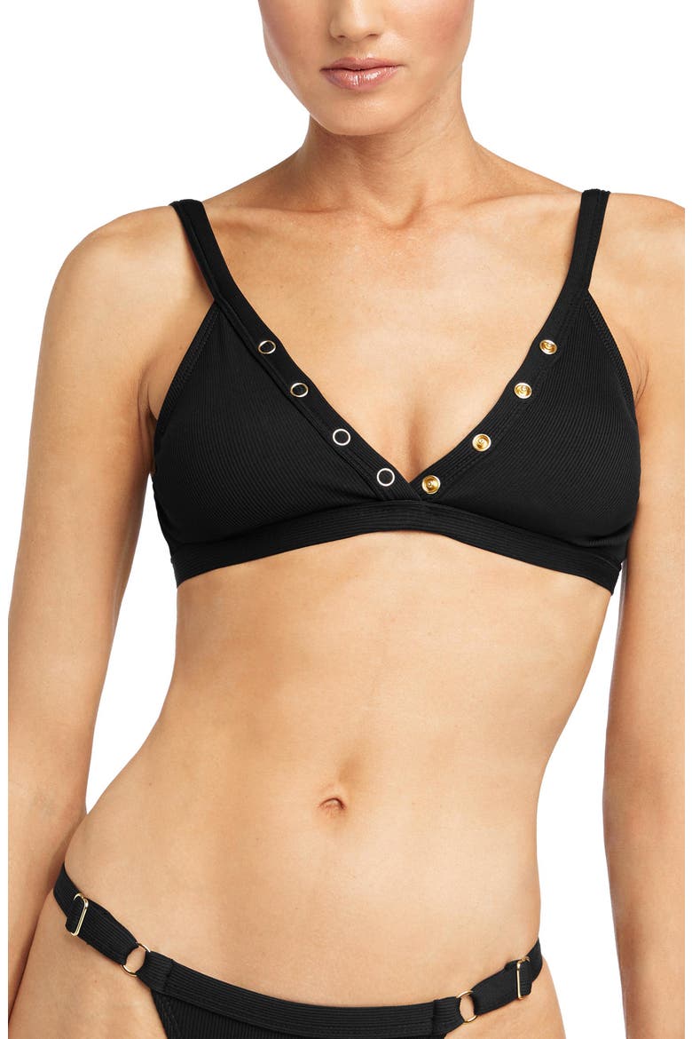 Amy Triangle Bikini Top, Main, color, LICORICE