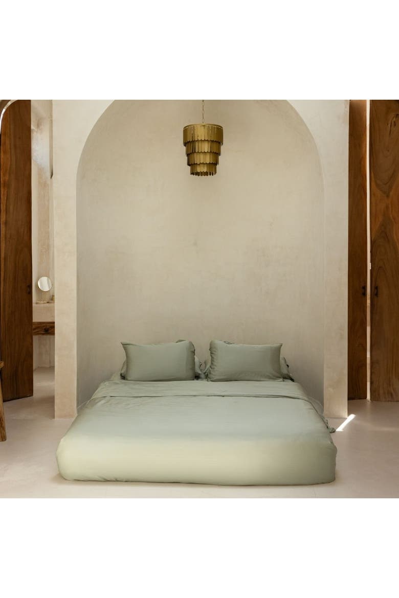Organic Natural Sateen Duvet Cover Set, Main, color, Sage