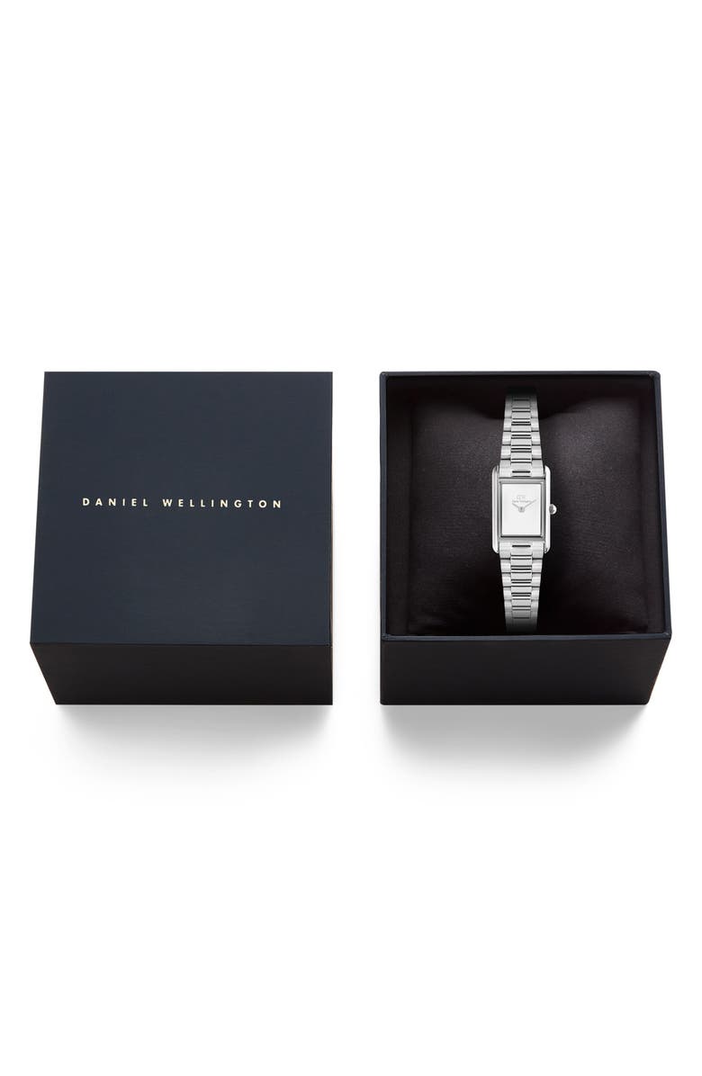 Daniel Wellington Bound Mini Tank Bracelet Watch, 17mm x 26mm, Alternate, color, Silver-Tone