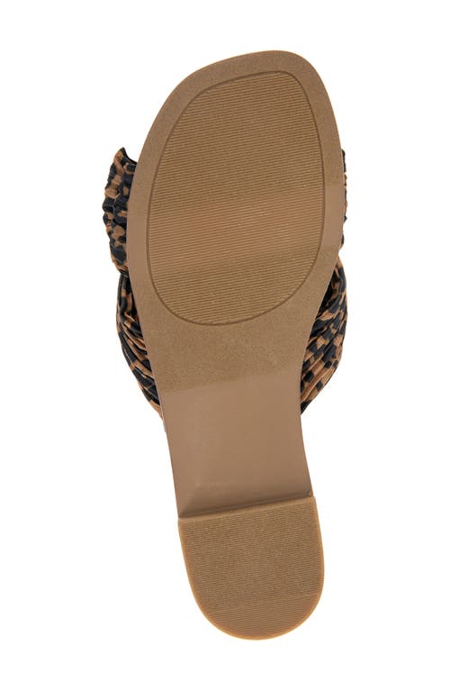 Kensie Renata Bow Slide Sandal In Tan Leopard