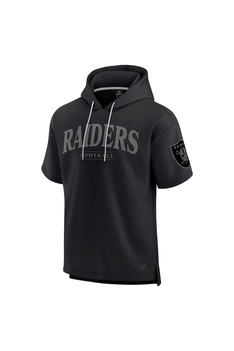 Unisex Fanatics  Black Las Vegas Raiders Elements Ready Short Sleeve Pullover Hoodie, Alternate, color, Black