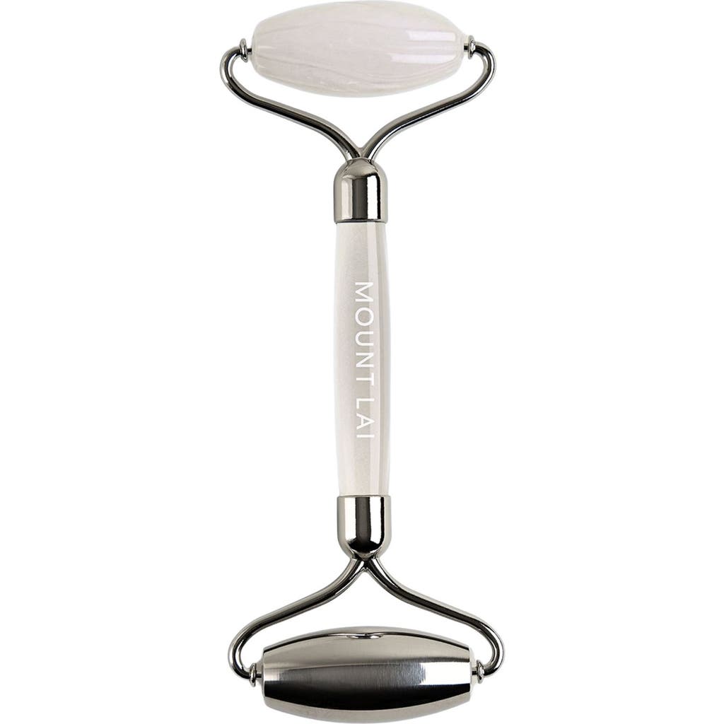 Mount Lai Vitality Qi White Jade & Stainless Steel Dual-action Facial Roller In White