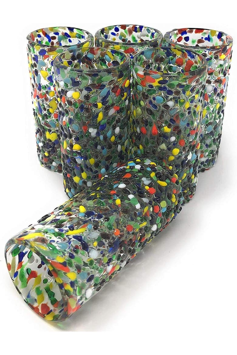 Confetti Rock Tequila Shot Glasses - Set of 6, Alternate, color, Confetti