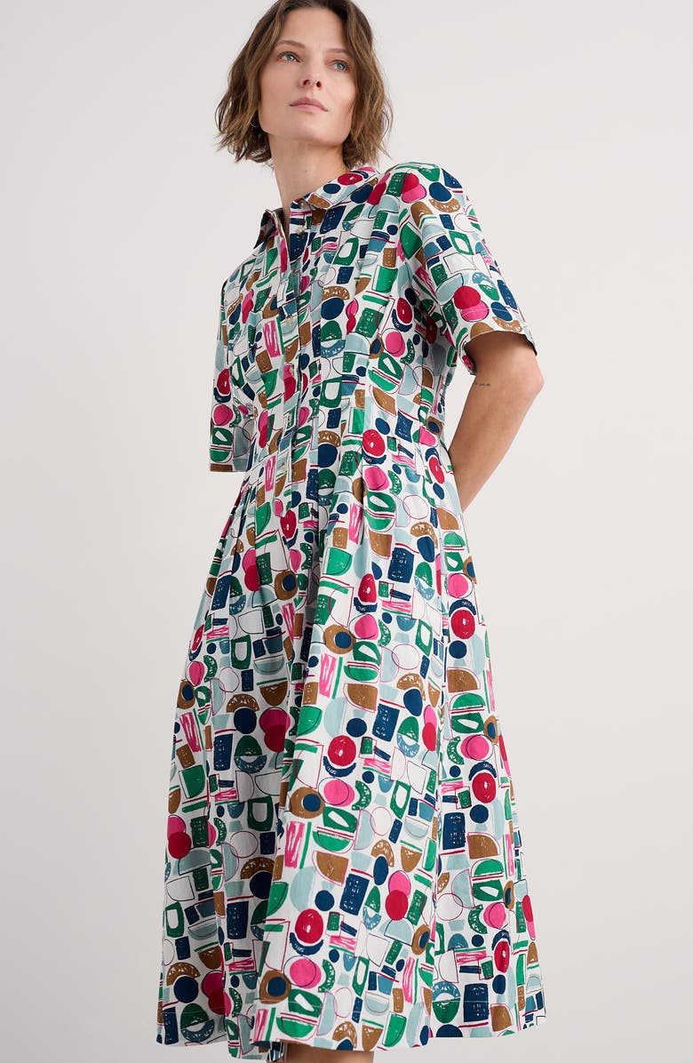 Seasalt Cornwall Wild Liquorice Organic Cotton Shirtdress, Alternate, color, Studio Shapes Chalk