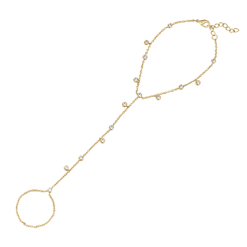 Electric Picks Palmer Hand Chain Bracelet In Yellow Gold