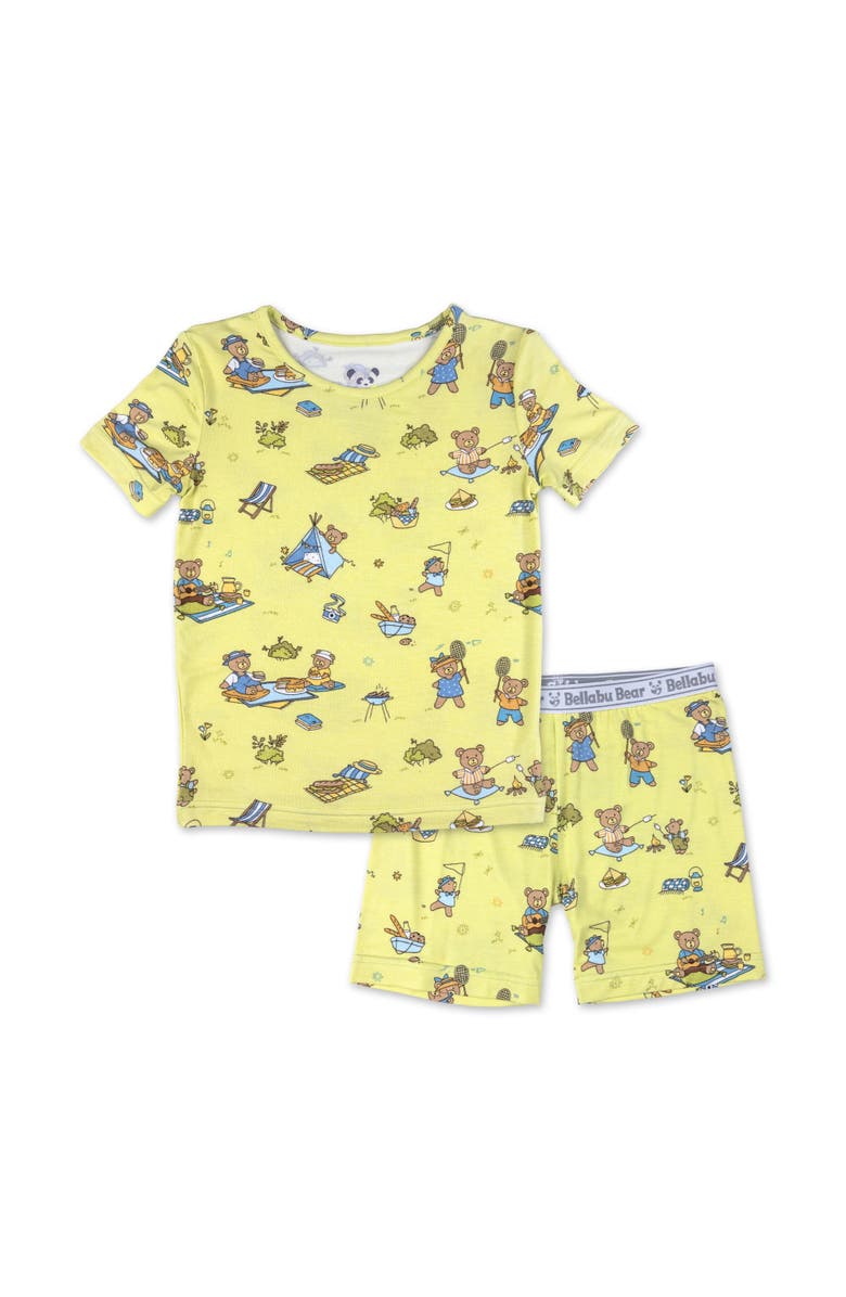 Bellabu Bear Teddy Bear Picnic Kids 2-Piece Short Sleeve & Shorts Pajama Set, Main, color, Teddy Bear Picnic