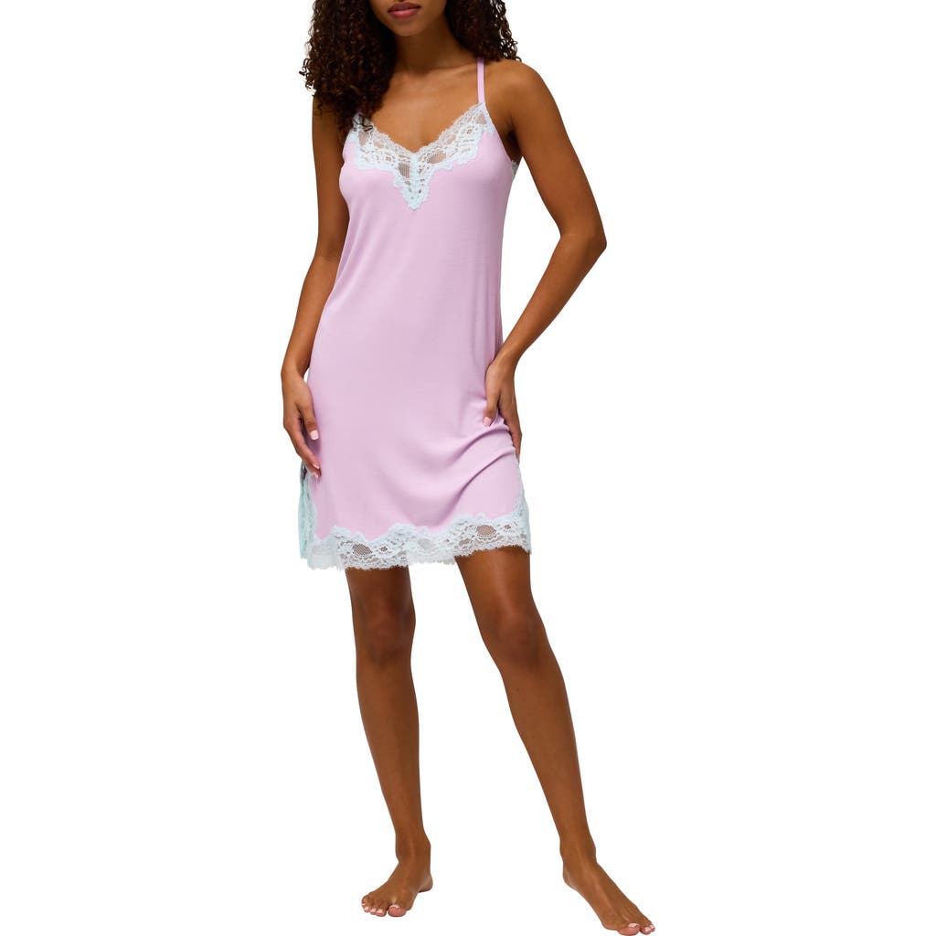 Honeydew Dream On Lace Trim Chemise In Pink