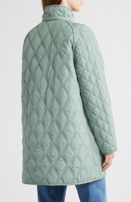 Bernardo Diamond Quilted Hooded Liner Jacket In Green