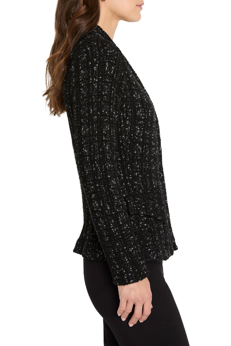 Metallic Grid Knit Jacket, Alternate, color, BLACK MIX