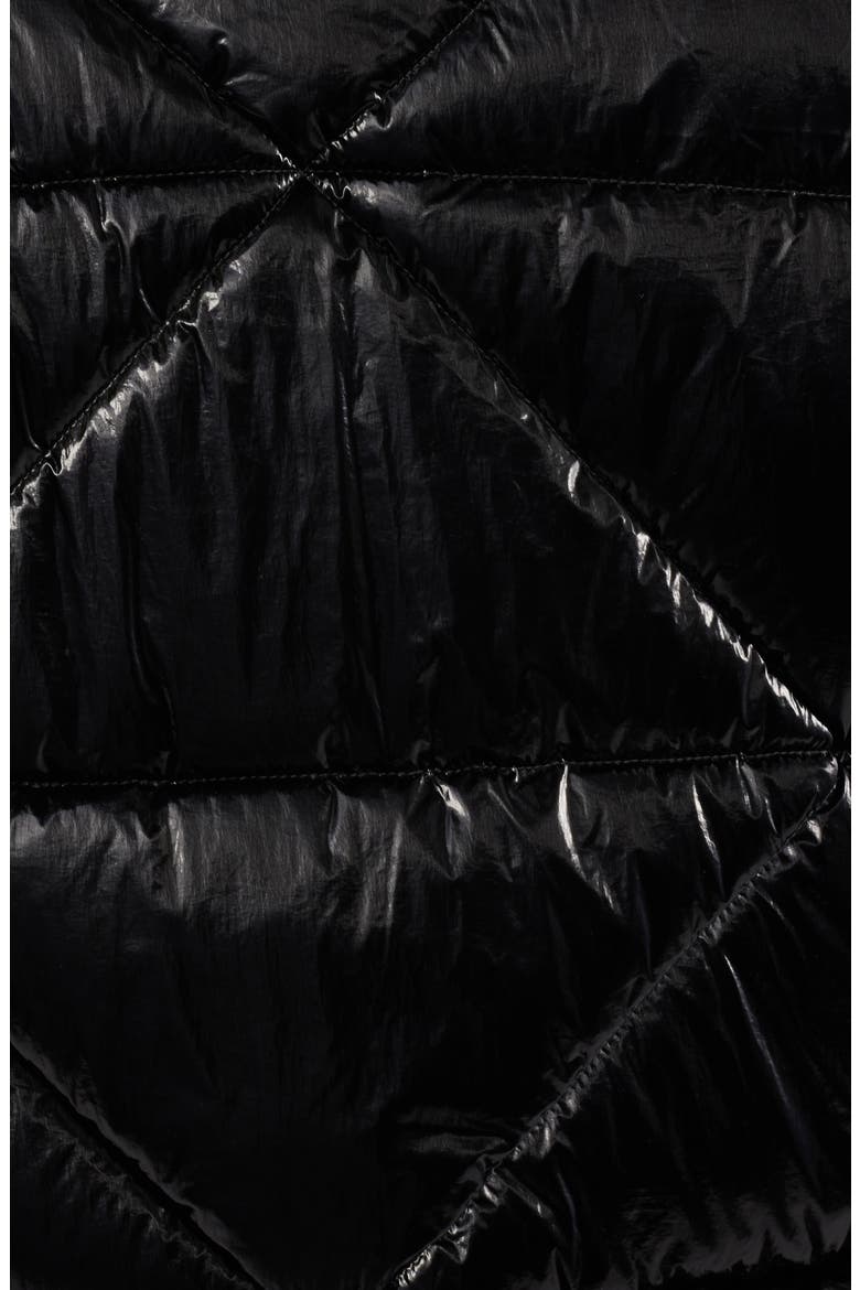 Shiny Crop Puffer Jacket, Alternate, color, BLACK