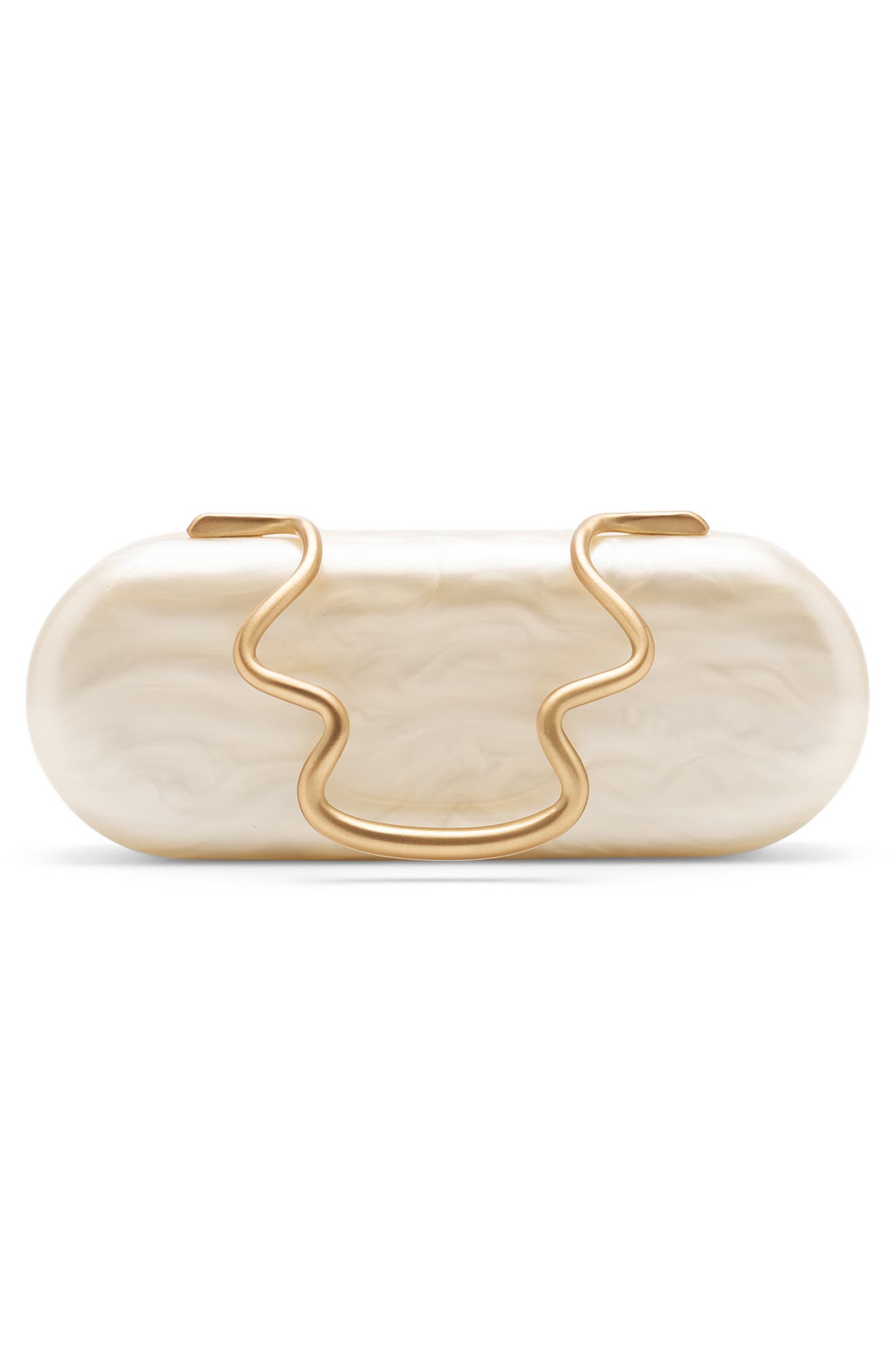 Ilaria Acrylic Clutch, Alternate, color, IVORY