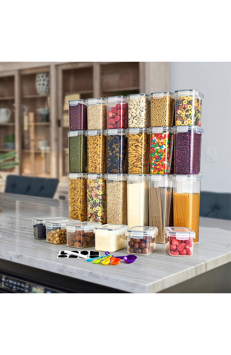 SORBUS 24-Pack Airtight Dry Food Storage Containers, Alternate, color, Clear
