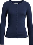 Open Edit Long Sleeve Rib Cardigan