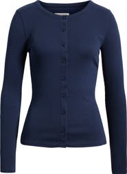 Open Edit Long Sleeve Rib Cardigan