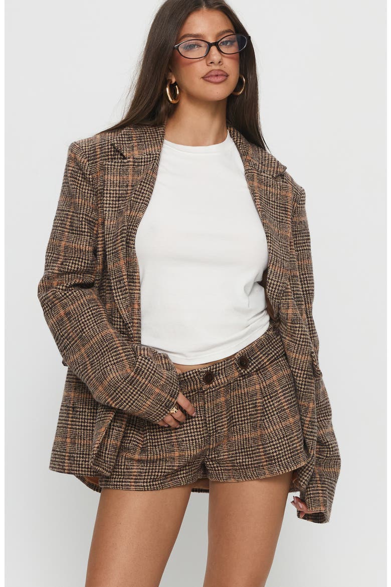 Ayvanna Oversize Glen Plaid Blazer, Alternate, color, BROWN PLAID