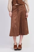 JACQUIE THE LABEL Cordelia Lace-Up Faux Suede Skirt