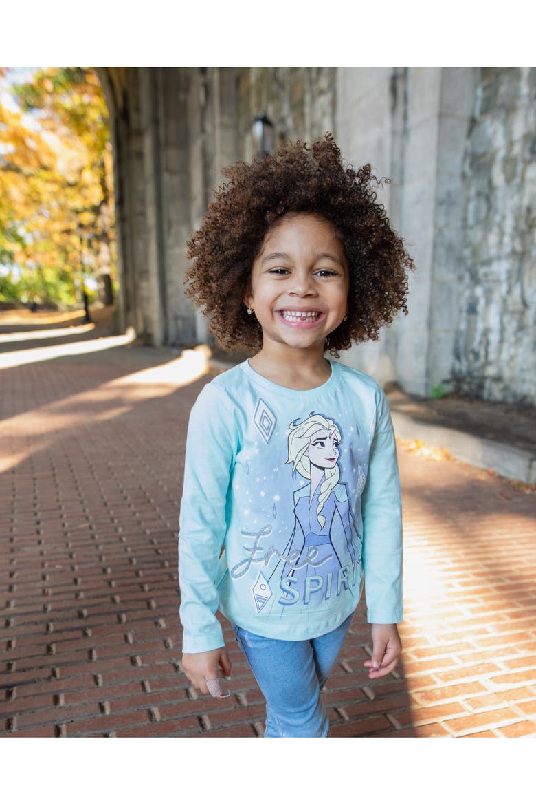 Frozen 3-Pack Glitter Long Sleeve Tees, Alternate, color, Blue Purple Ivory