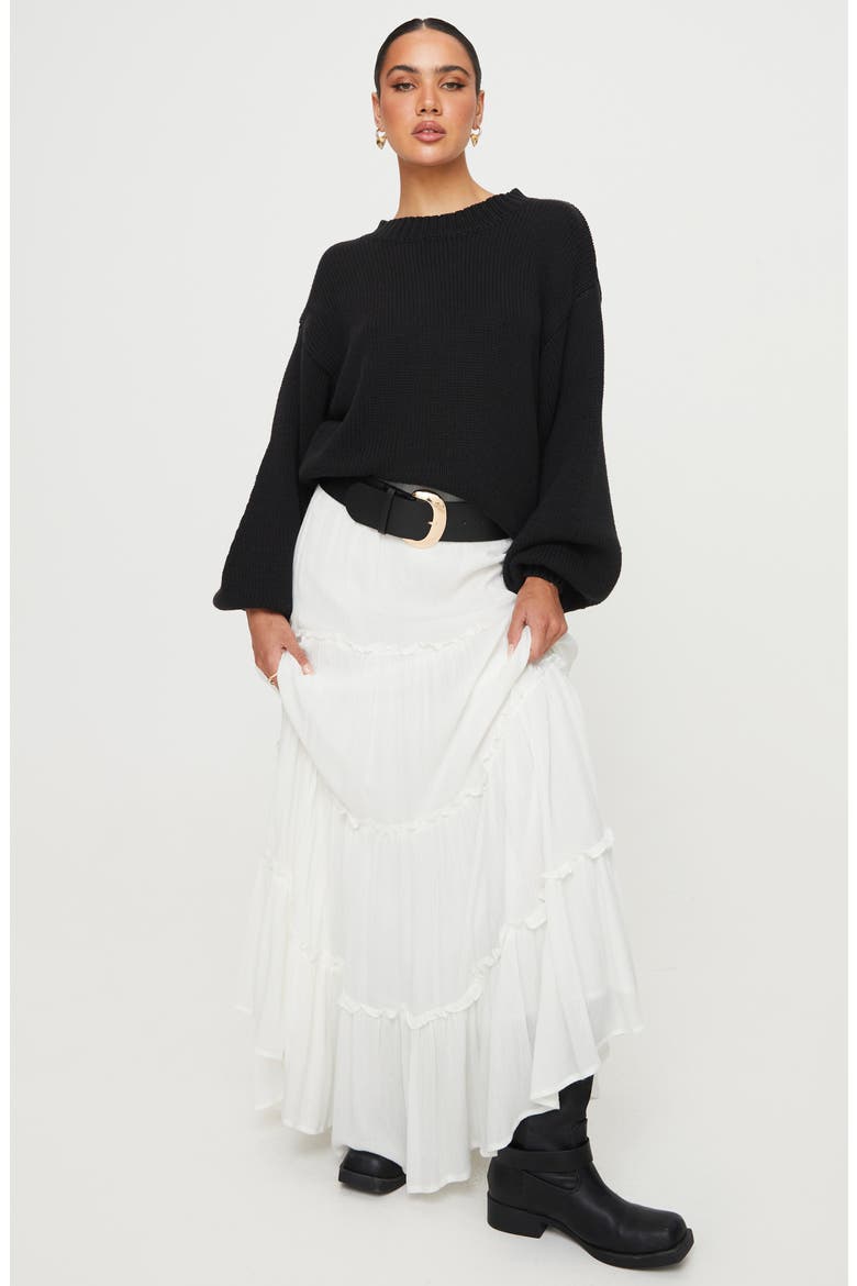 Harmony Balloon Sleeve Sweater, Alternate, color, BLACK