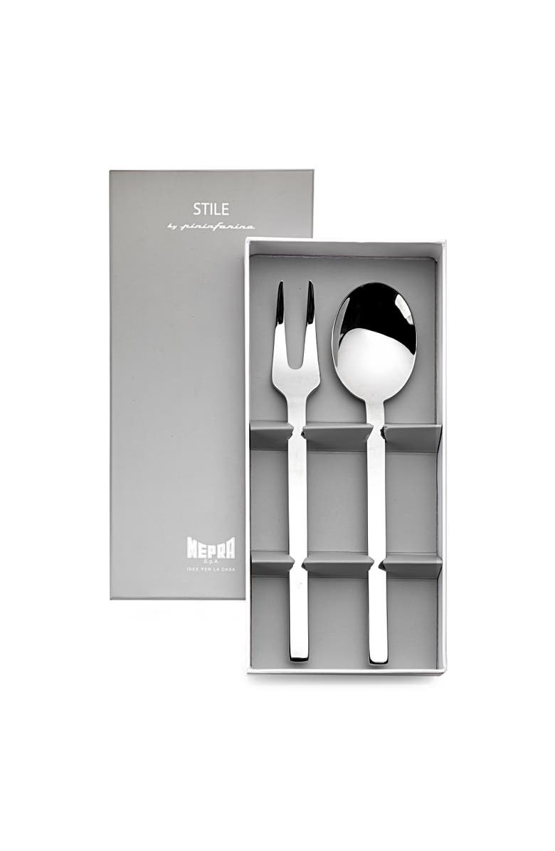 Mepra Stile Ice By Pininfarina Serving Set - 2 Pieces, Main, color, Silver