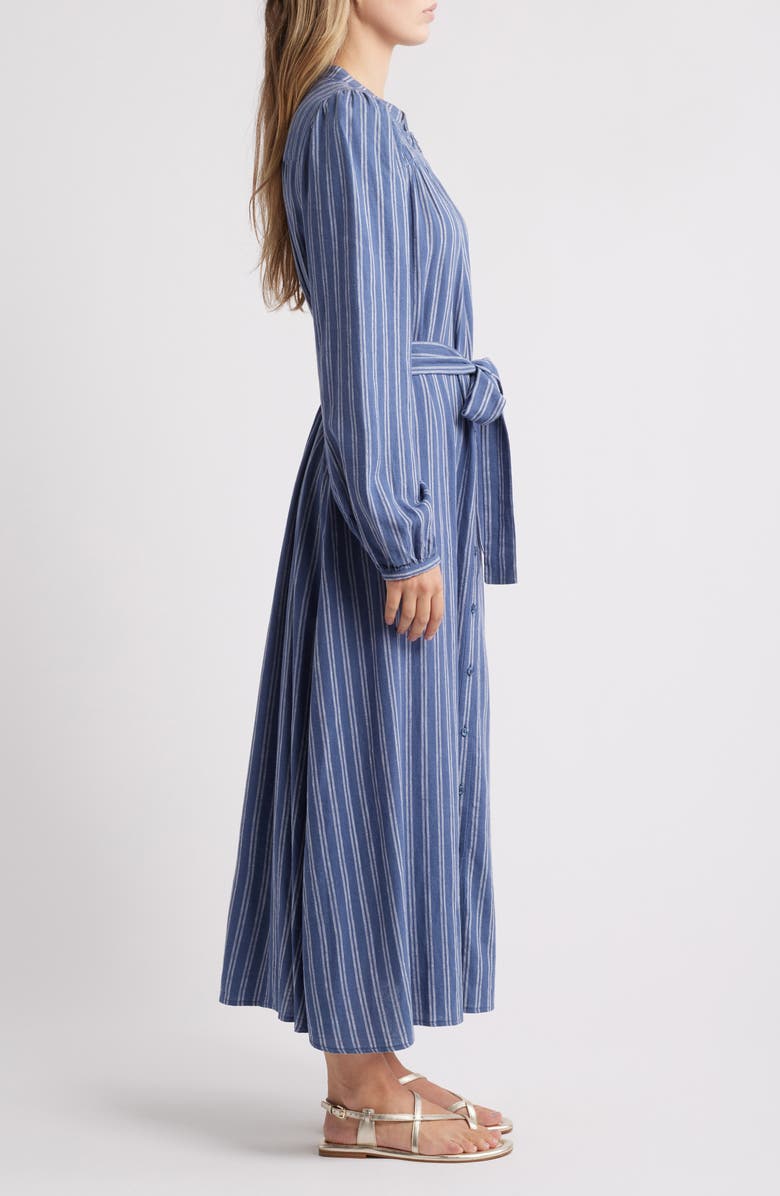 Caslon<sup>®</sup> Stripe Long Sleeve Belted Shirtdress, Alternate, color,