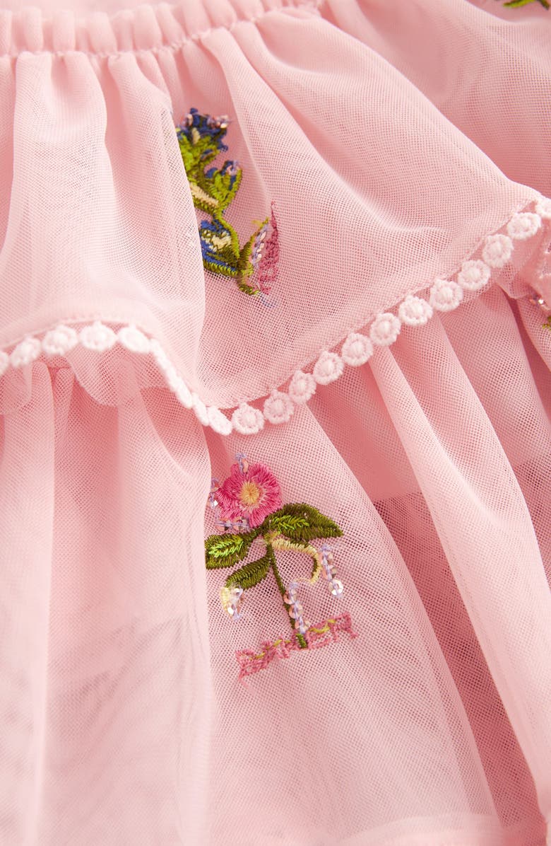 Baker by Ted Baker Kids' Embroidered Floral Tulle Tiered Dress, Alternate, color, Pink