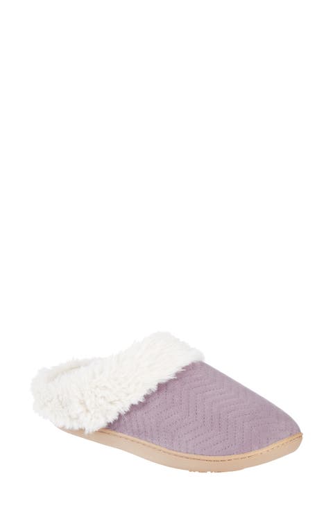 Louise Chevron Quilted Faux Shearling Lined Slipper (Women)