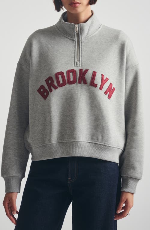 Brooklyn Industries Logo Appliqué Half Zip Sweatshirt In Gray