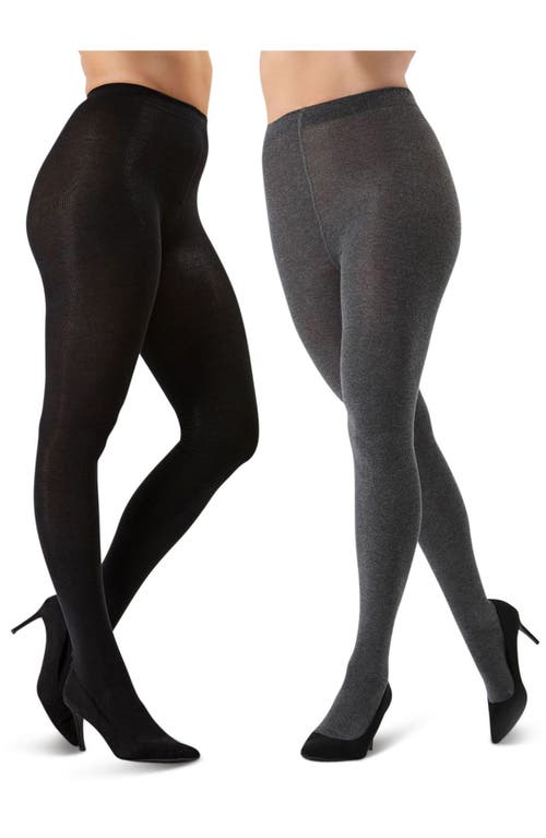 Memoi Assorted 2-pack Flat Knit Tights