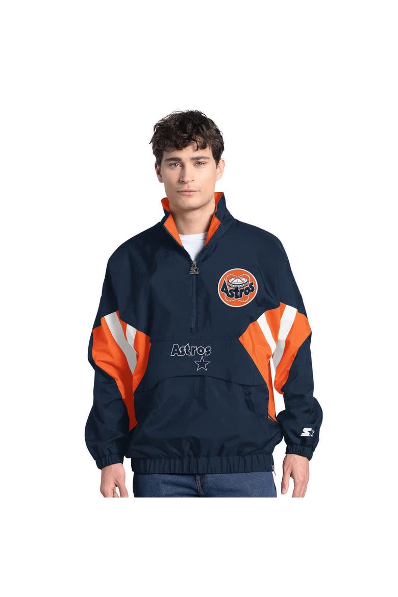 Men's Starter  Navy Houston Astros Cooperstown Chief Half-Zip Pullover, Main, color, Navy