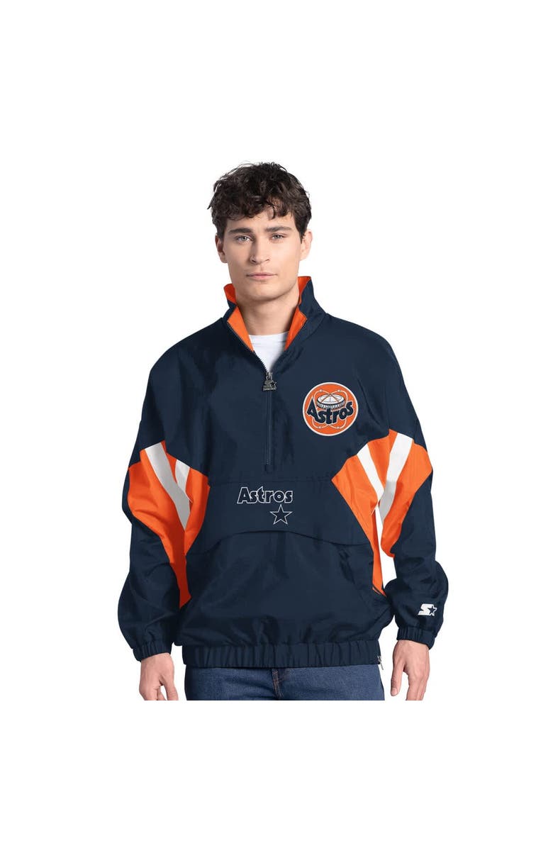 STARTER Men's Starter  Navy Houston Astros Cooperstown Chief Half-Zip Pullover, Main, color, Navy