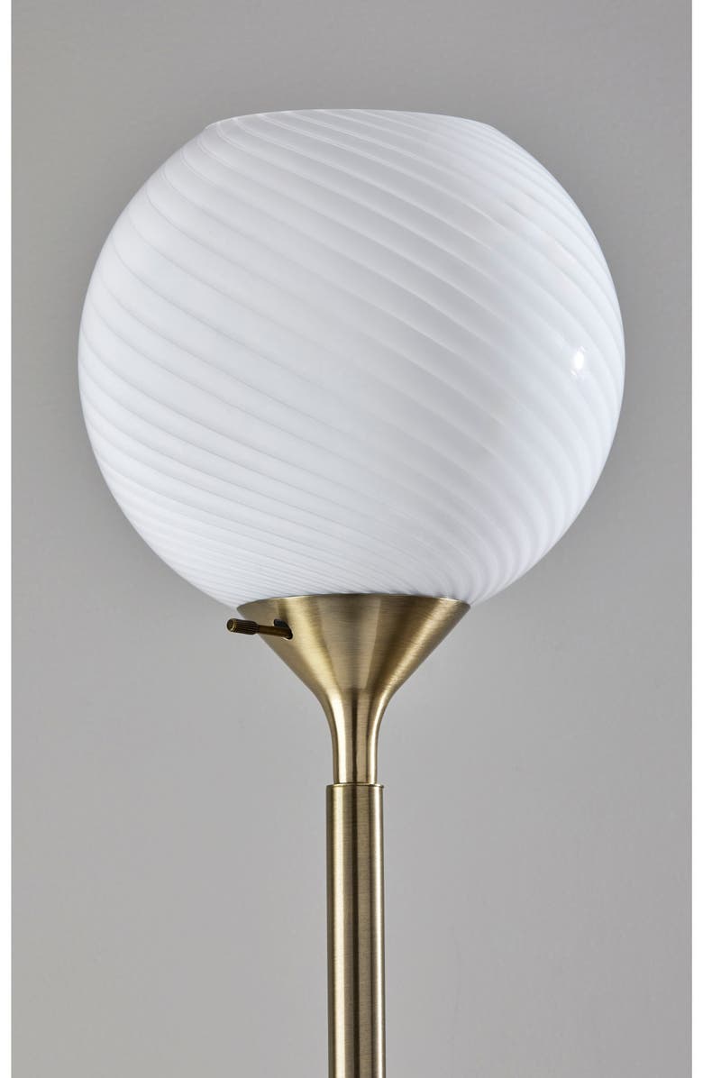 ADESSO LIGHTING Swirl Antiqued Brass Torchiere Floor Lamp, Alternate, color, Antique Brass