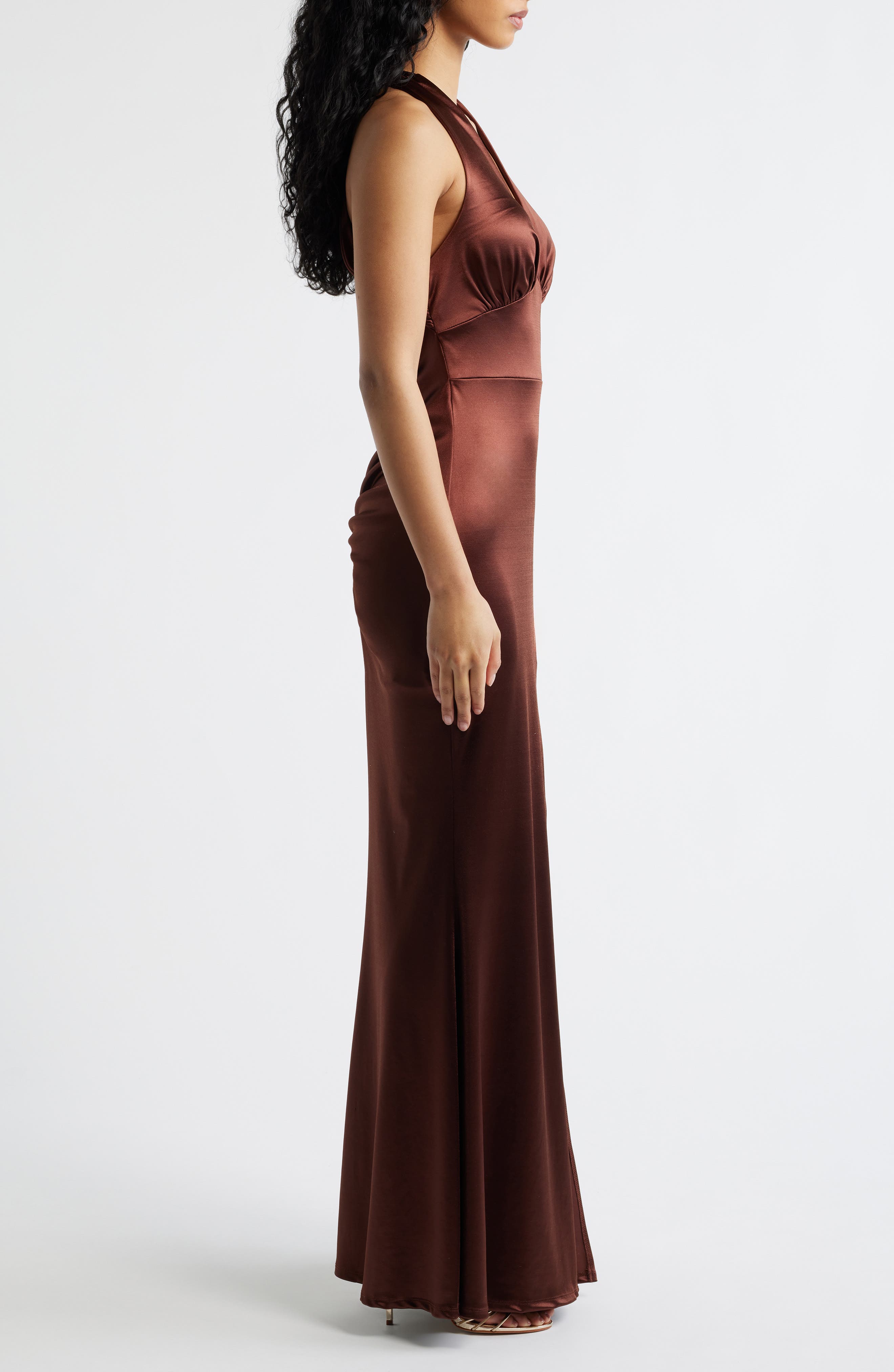 jump halter dress Apparel Royale Satin Gown HS--6104432010