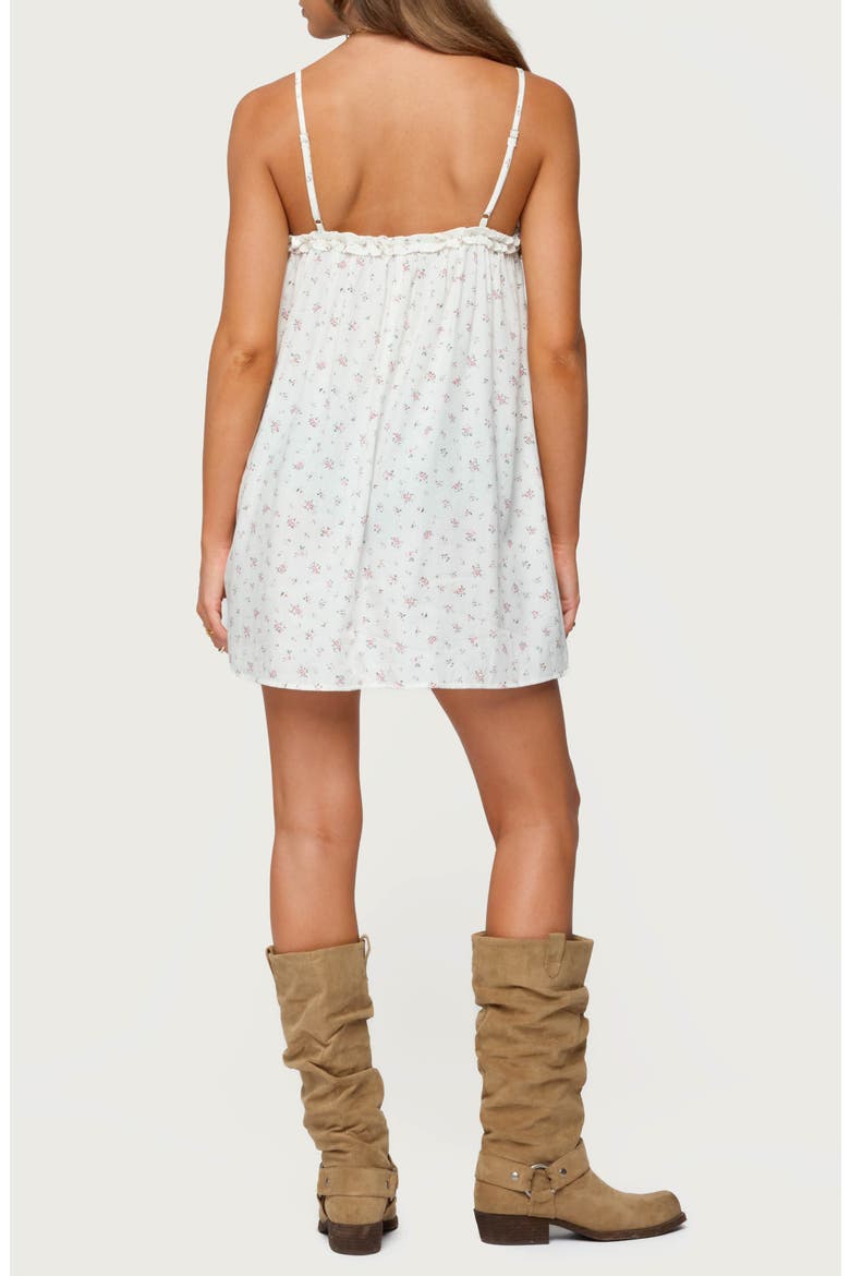 Patti Floral Print Minidress, Alternate, color, CREAM