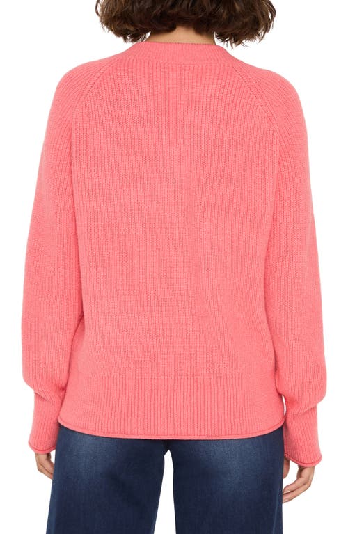 Nic + Zoe Nic+zoe Shaker Stitch V-neck Sweater In Pink