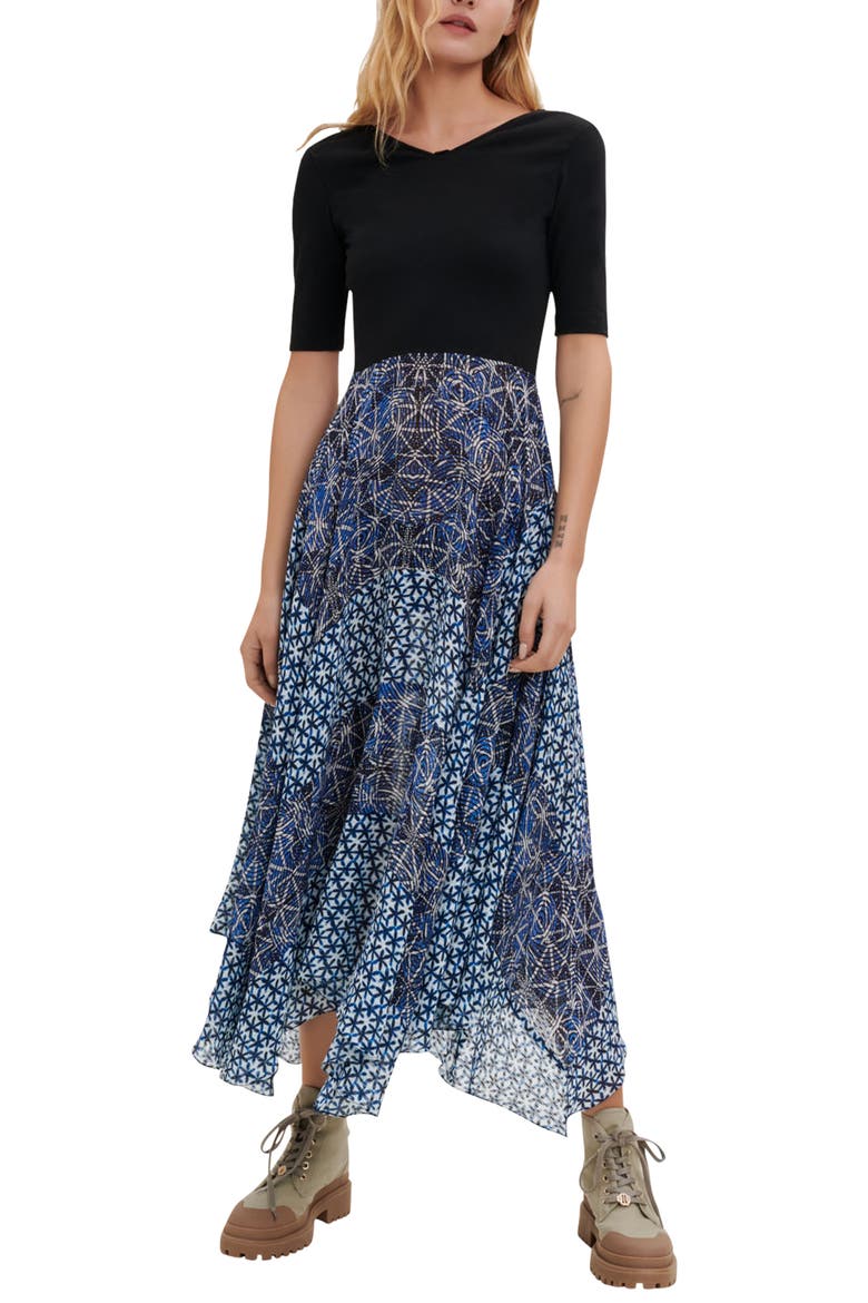Rapritik Colorblock Dress, Main, color, INDIGO