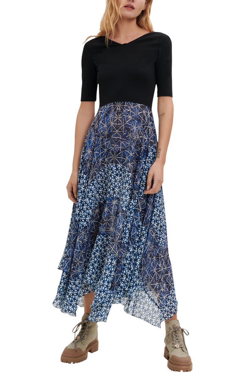 maje Rapritik Colorblock Dress, Main, color,