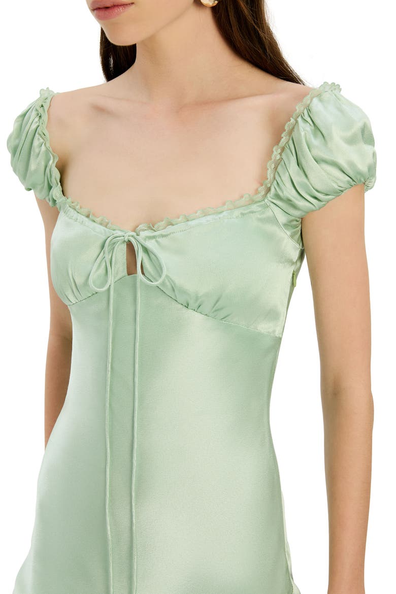 Stasia Satin Slipdress, Alternate, color, PISTACHIO