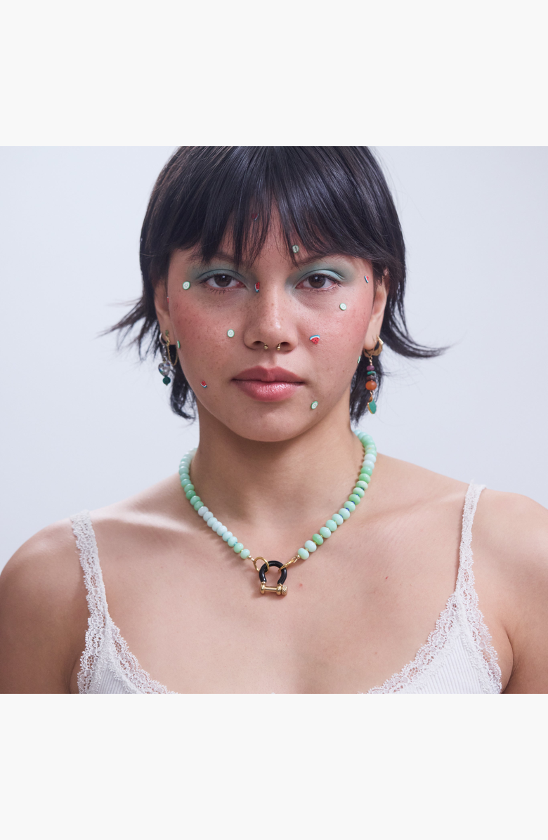 SHOP SPICY DAN Cass Blue Green Opal Gold Plated Necklace, Alternate, color, Blue-Green