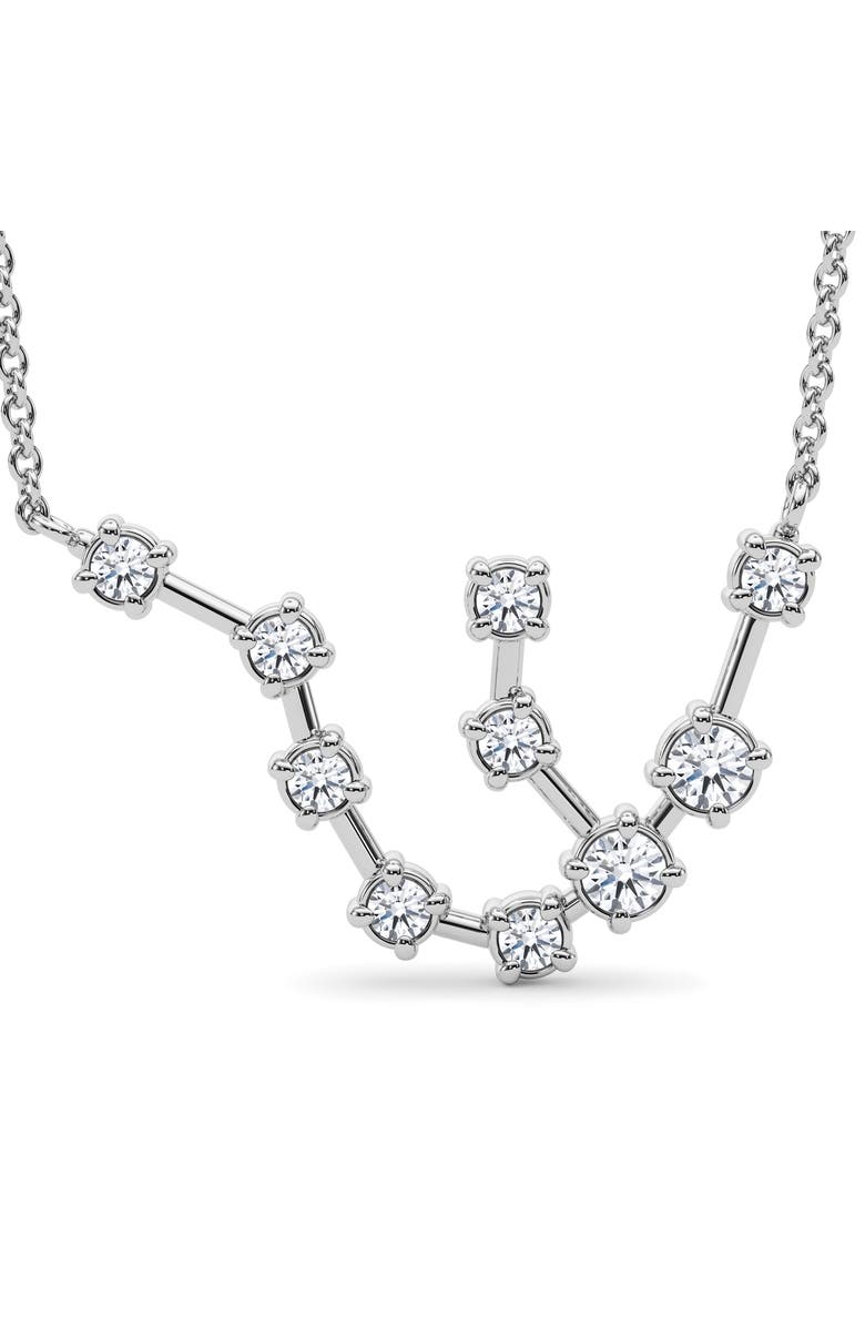 HauteCarat Aquarius Constellation Lab Created Diamond Necklace, Alternate, color, 18K White Gold