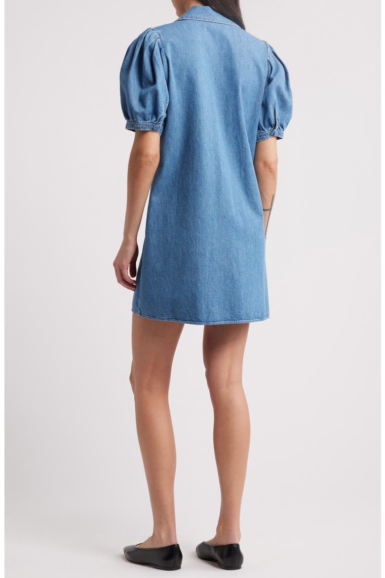 Sailor Puff Sleeve Denim Minidress, Alternate, color, STARLET