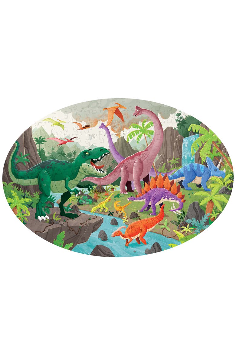 Travel, Learn and Explore Dinosaurs 205 Piece Puzzle, Alternate, color, Multicolored