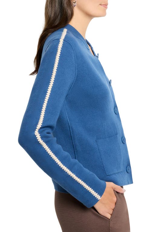 Nic + Zoe Nic+zoe Dashing Dusk Cotton Blend Cardigan In Blue