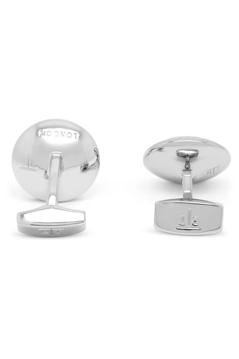 Mother-of-Pearl Bullseye Cuff Links, Alternate, color, WHITE
