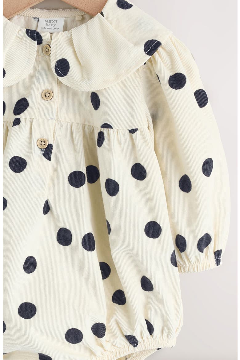Polka Dot Romper & Tights Set, Alternate, color, NEUTRAL
