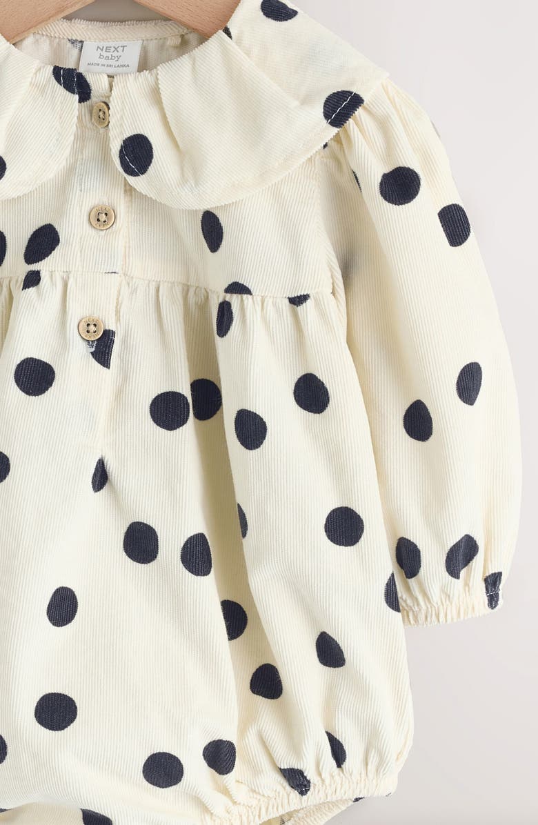 NEXT Polka Dot Romper & Tights Set, Alternate, color, Neutral