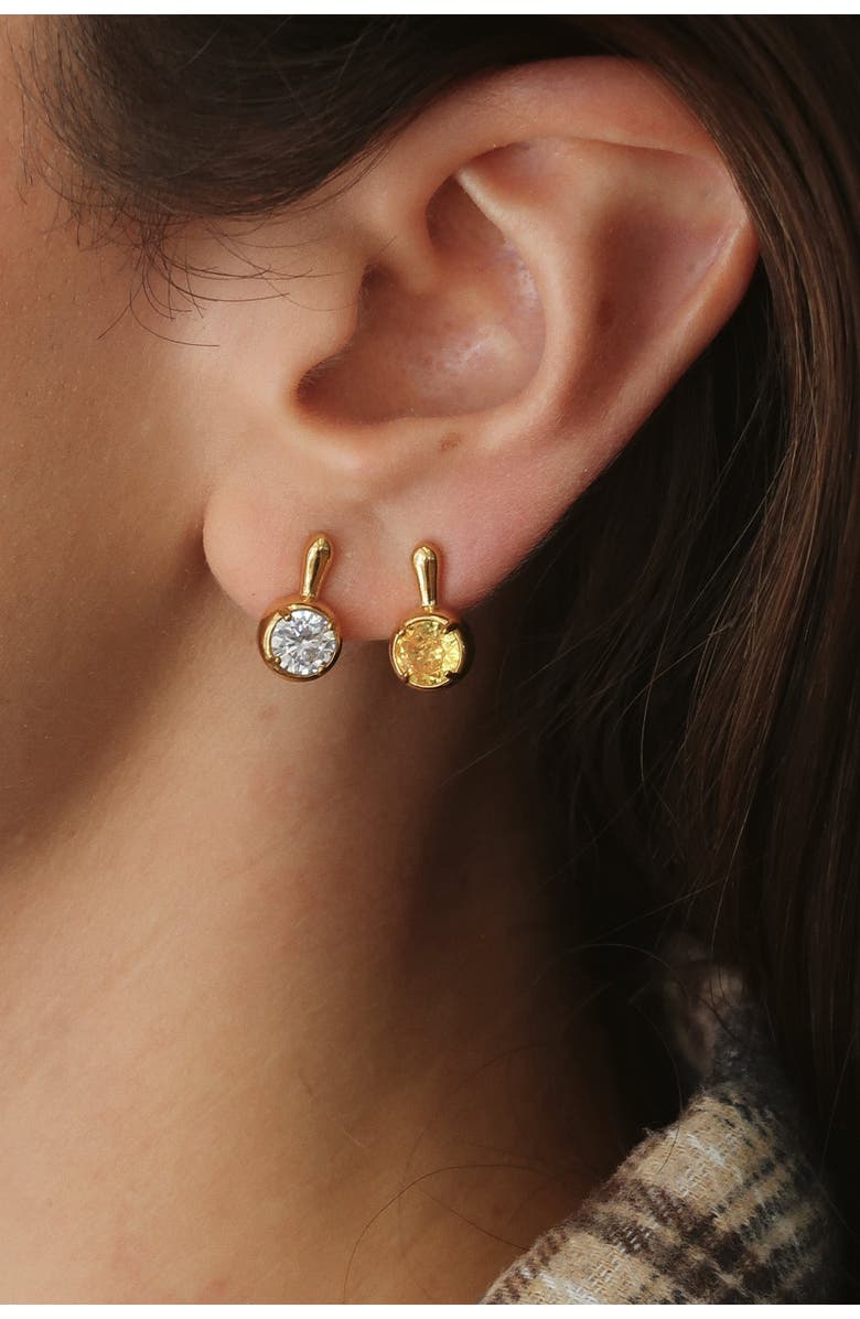 Joiana Jewelry The Clement Earrings, Alternate, color, Crystal / Gold / 6Mm