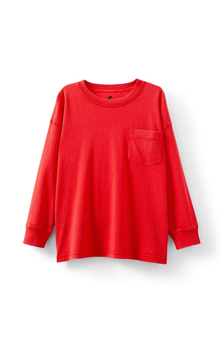 Cotton On Kids Kid's Essentials Long Sleeve Tee, Main, color, Varsity Red Wash