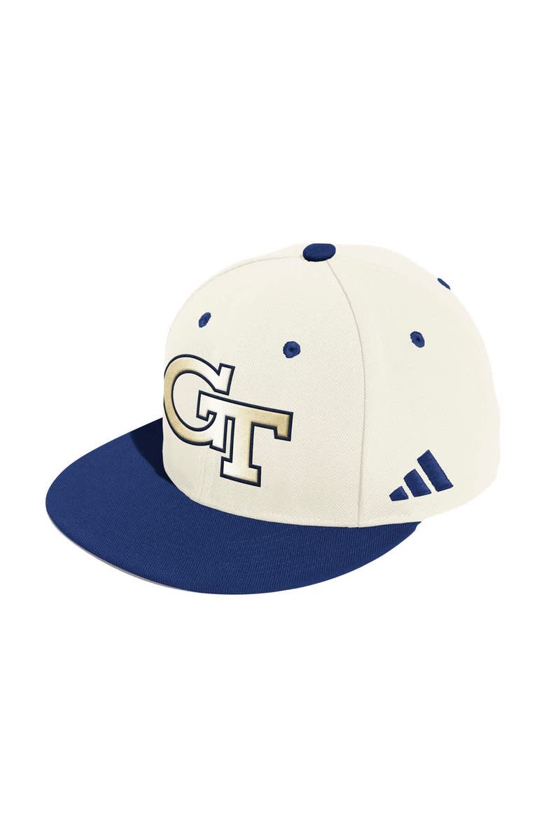 adidas Men's adidas  Cream Georgia Tech Yellow Jackets On-Field Fitted Baseball Hat, Alternate, color, 