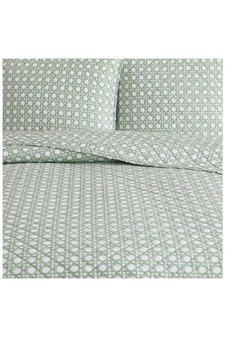 Diamond Isle Cotton Quilt & Sham Set, Alternate, color, LT-PASTEL GREEN