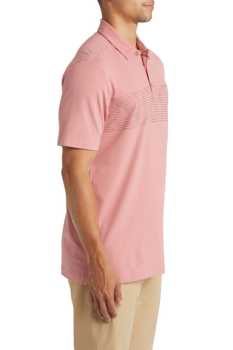 Relocation Stripe Stretch Polo, Alternate, color, DUSTY ROSE